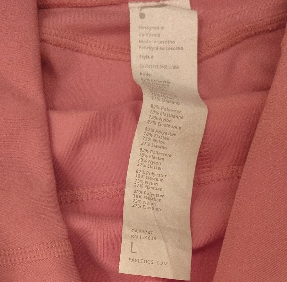 Size large Fabletics Pure Luxe Pink Women's Leggings - Picture 2 of 4